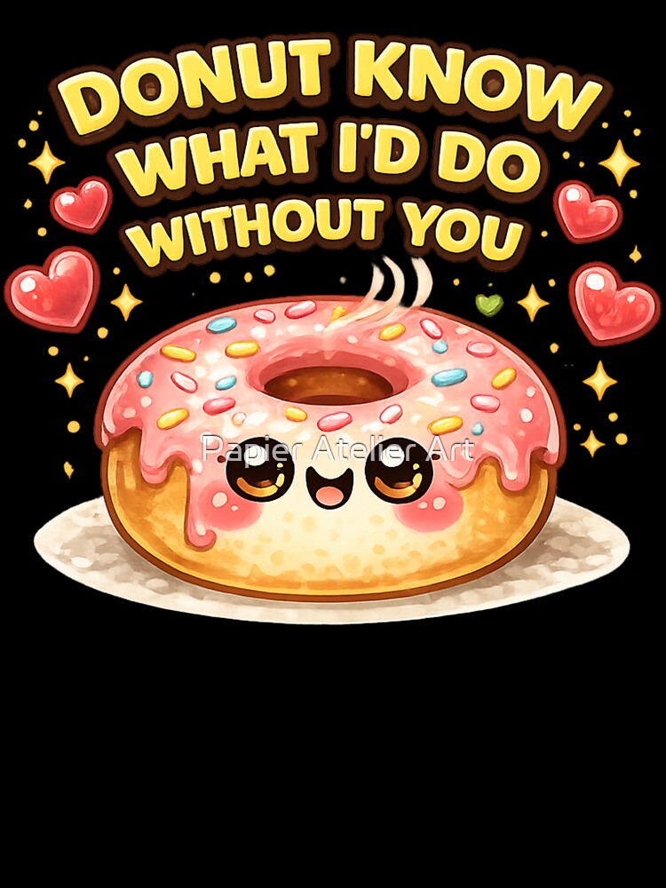 Donut Know Without You Pun by Papier Atelier Art Unisex , , , Long Sleeve Tee