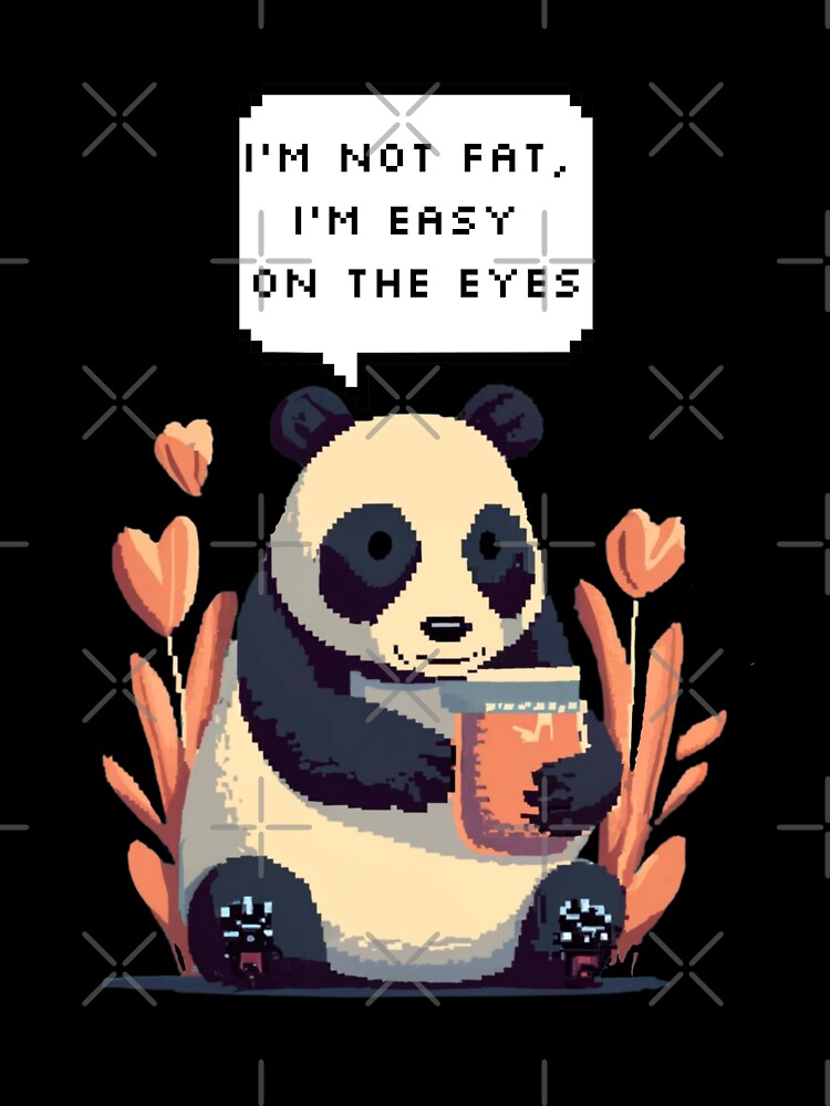 I'm not fat, I'm easy on the eyes, Panda Bear | Pixel Style by CircinusStore Unisex , , , Long Sleeve Tee