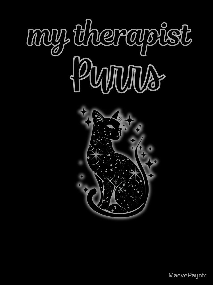 Cat Therapist on Black by MaevePayntr