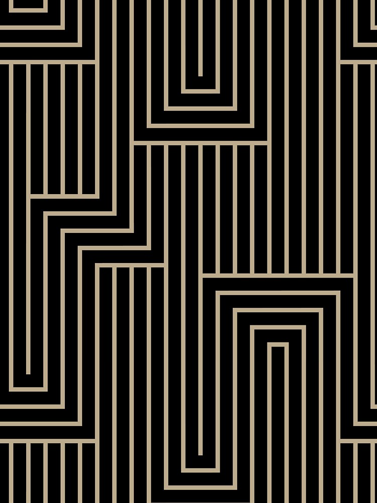 Black and Tan Art Deco Pattern 2 Pairs DE 2022 Trending Color Bamboo Screen DE6193 by ColorOfTheYears