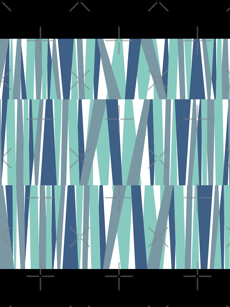 Retro Angular Stripes Blue and white by QuestingPixel