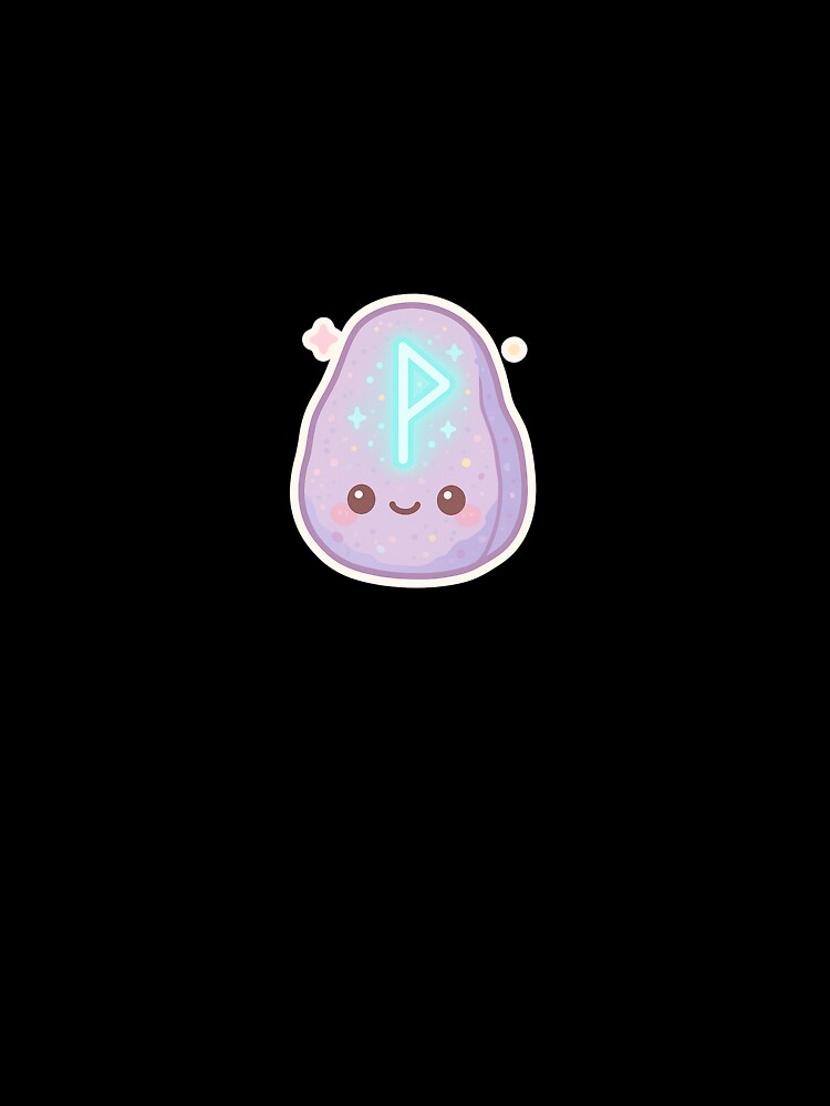 Kawaii Runestone Sticker – Magical Rune Charm by ClipVictuumArts Unisex , , , Long Sleeve Tee