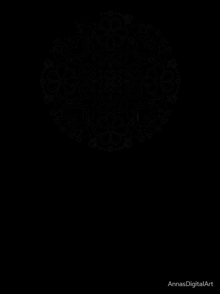 Peace and love collection (Black mandala) by AnnasDigitalArt