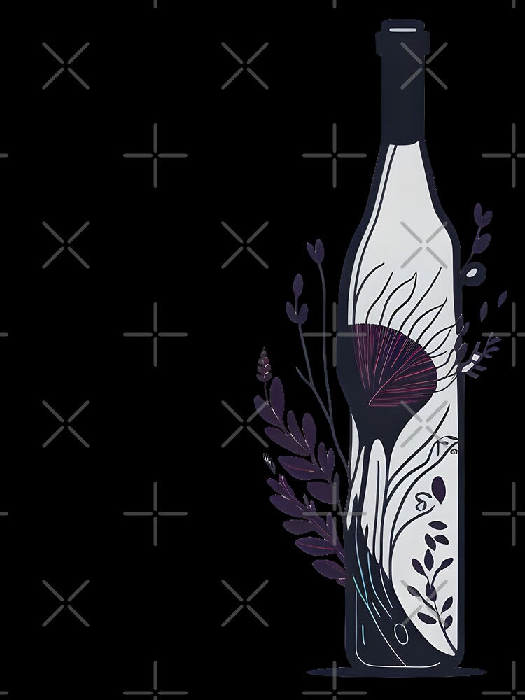 Aesthetic Flower Wine Bottle by Cravio Unisex , , , Long Sleeve Tee
