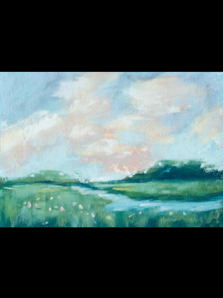Cloud-covered river soft pastel by TiffanyMackay Unisex , , , Long Sleeve Tee