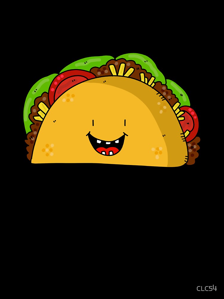 Smiling Kawaii Taco — Cute Food Cartoon Humor Mexico Funny Gift by CLC54 Unisex , , , Long Sleeve Tee