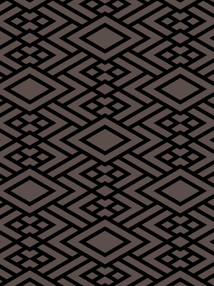 Black and Dark Brown Geometric Diamond Pattern Pairs DE 2022 Popular Color Nomad DET697 by ColorOfTheYears