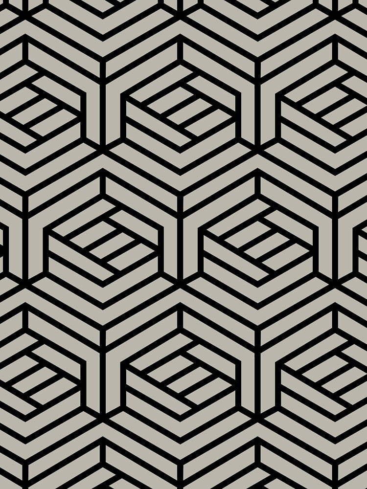 Black and Taupe Modern Cube Shape Pattern Pairs DE 2022 Trending Color Reclaimed Wood DET625 by ColorOfTheYears