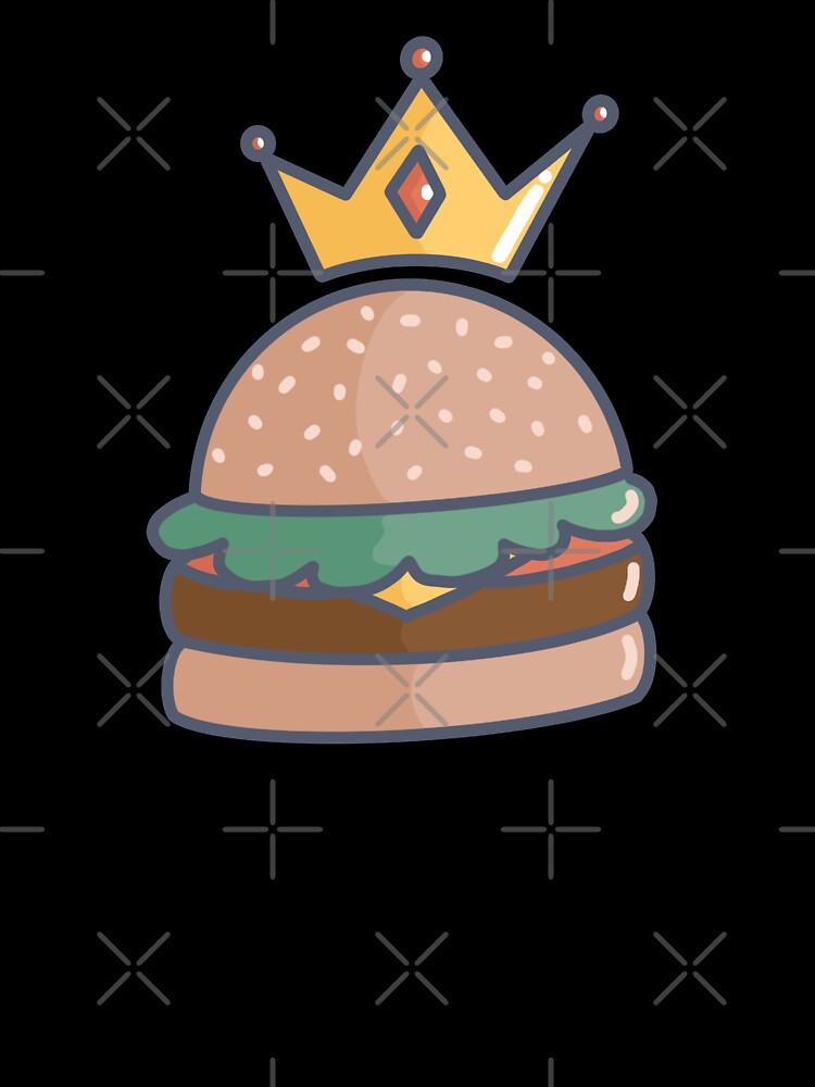 Royal Cheeseburger With Cheese, Tomato, Lettuce and a Crown by LittleFlairTee Unisex , , , Long Sleeve Tee
