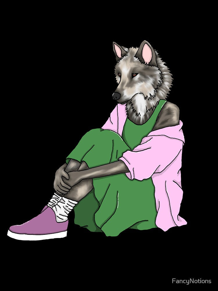 Stacey the Wolf by FancyNotions Unisex , , , Long Sleeve Tee