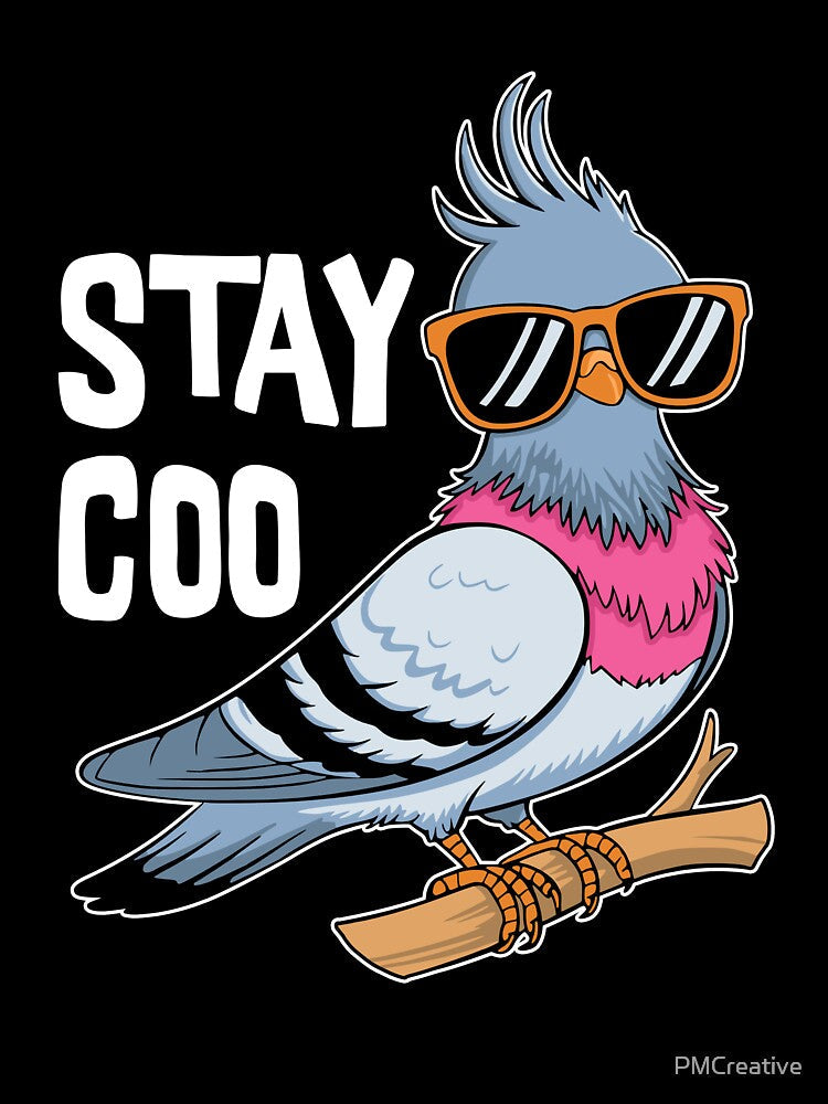 Stay Coo! Cute Pigeon Pun by PMCreative Unisex , , , Long Sleeve Tee
