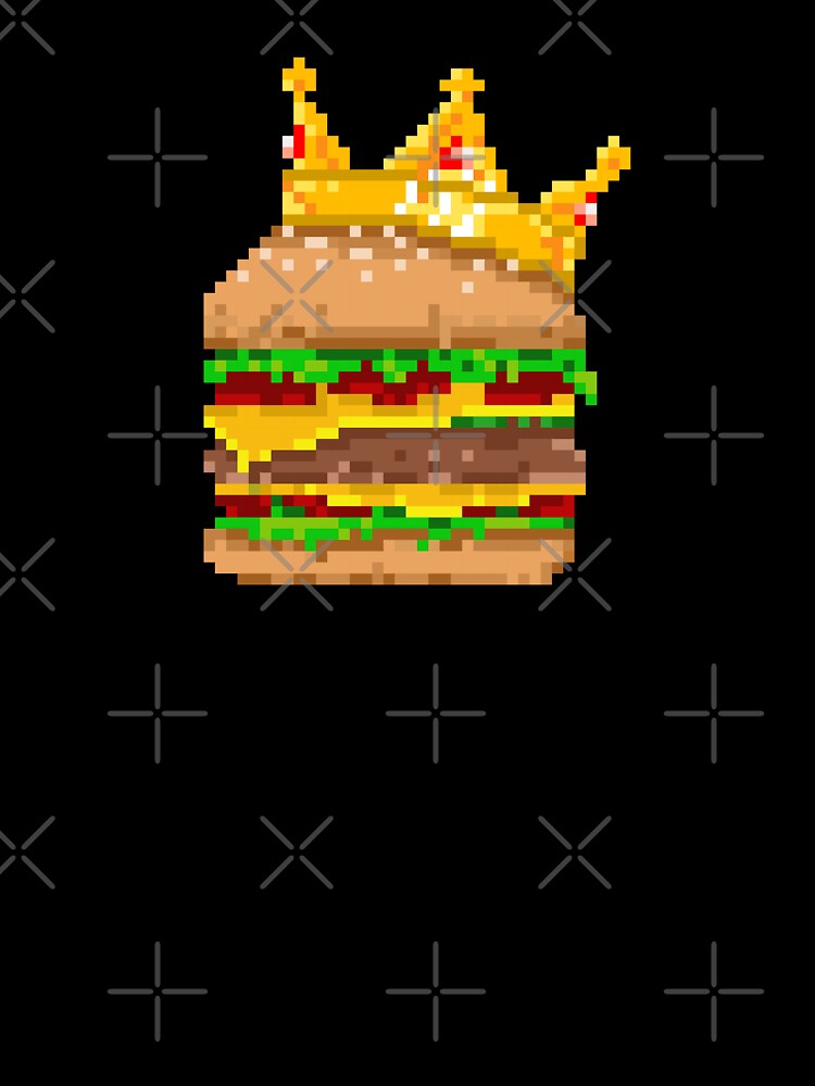 Pixel King of Burger by Si Pakne Unisex , , , Long Sleeve Tee