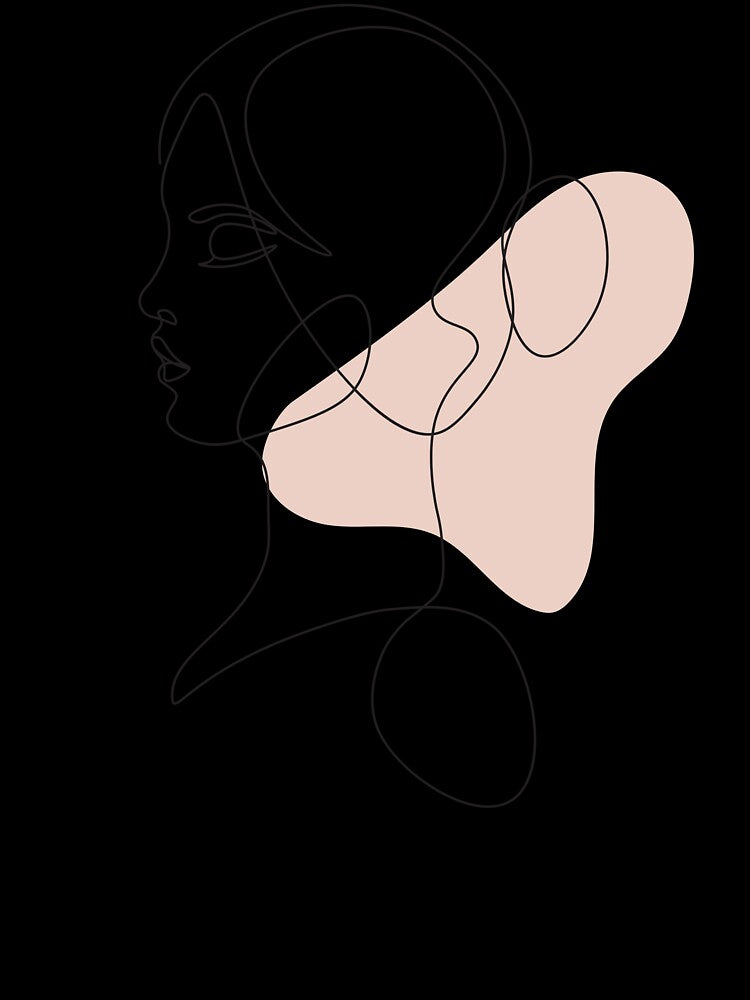 Minimalist Continuous Line Drawing and Soft Color Block by ZentroShop