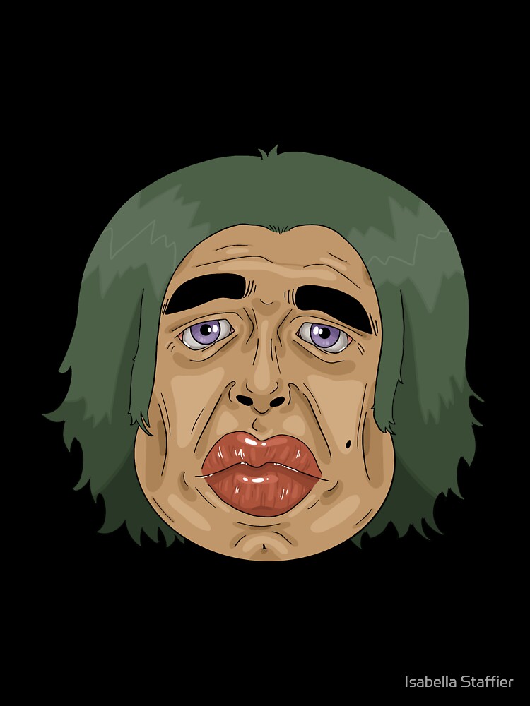 Masc Lady with Big Lips and Green Hair by Isabella Staffier