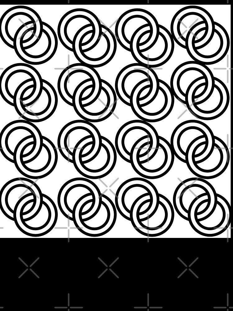 Black Overlapping Circles on White – Modern Geometric Pattern Design by Cultradesign