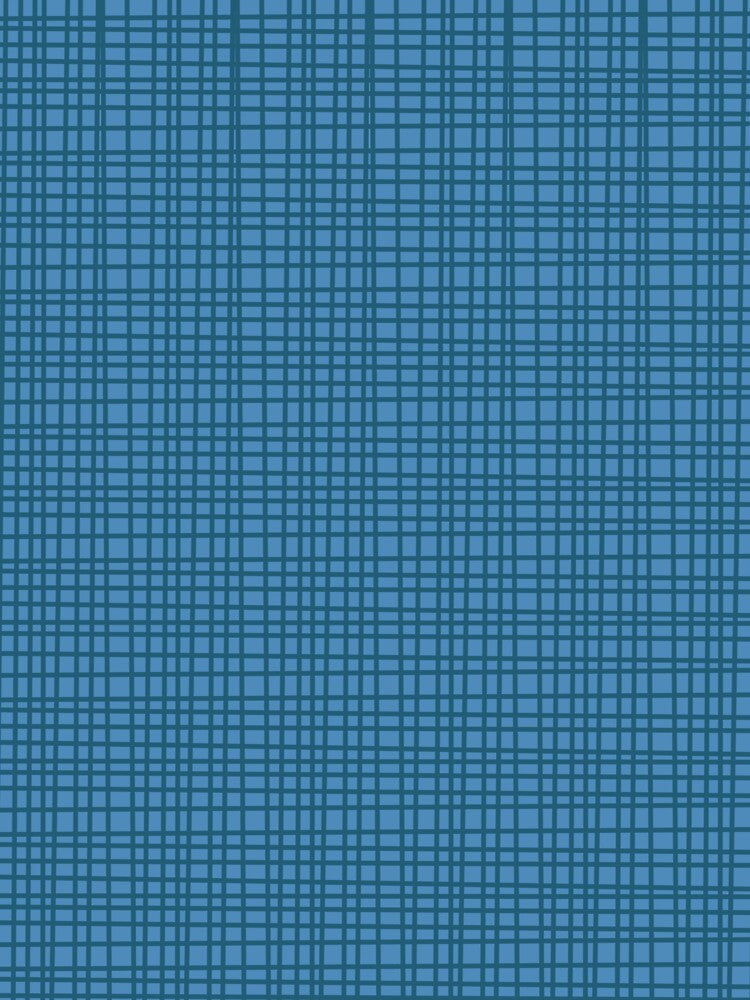 Fine Weave Retro Mid Century Modern Minimalist Woven Line Pattern in Winter Blue and Teal by kierkegaard