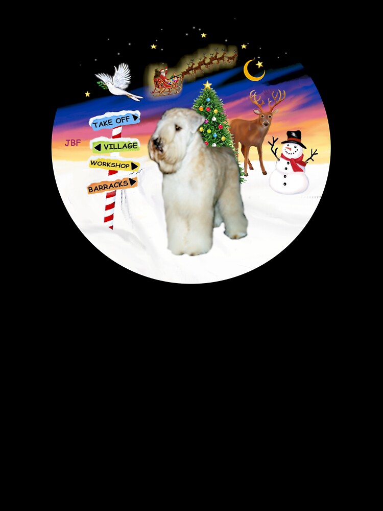 Christmas Signs with Soft Coated Wheaten Terrier by JeanBFitzgerald Unisex , , , Long Sleeve Tee