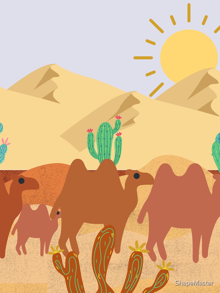 camel life in the desert by ShapeMaster Unisex , , , Long Sleeve Tee