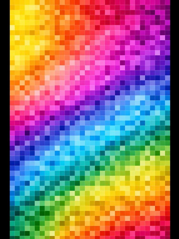 Pixel Rainbow Gradient Pattern – Retro Digital Color Blocks by DrizzyV Unisex , , , Long Sleeve Tee