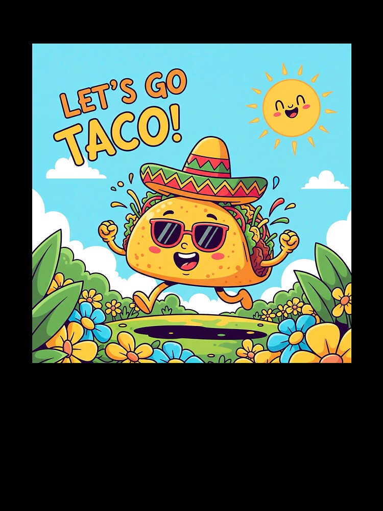 Let’s Go Taco – Kawaii Taco Design for Food Lovers by j-2k Unisex , , , Long Sleeve Tee