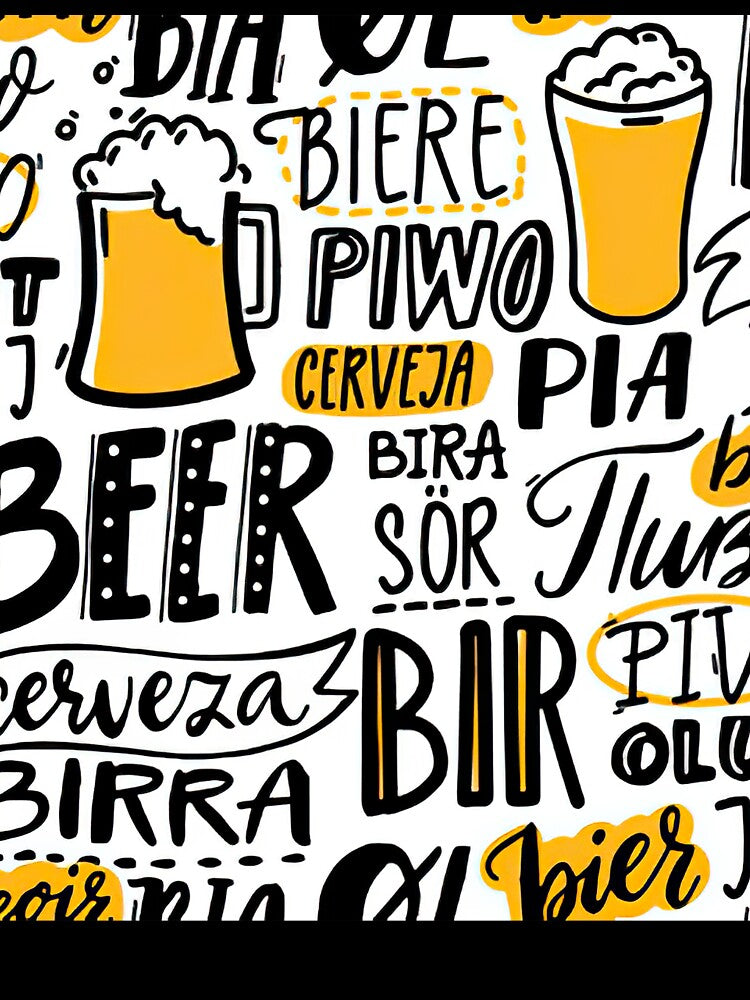 Word beer in different languages, Italian birra, spanish cerveza by Huynhdesign Unisex , , , Long Sleeve Tee