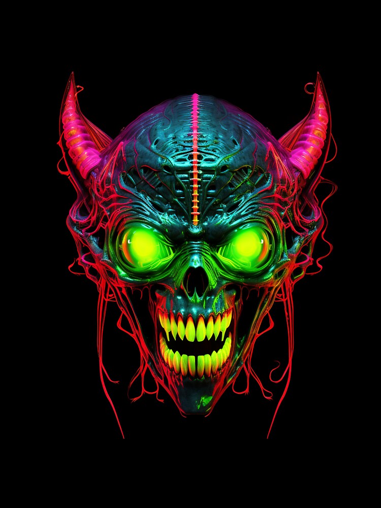 Gargoyle Neon Pop Art 2 by AstroRisq Unisex , , , Long Sleeve Tee