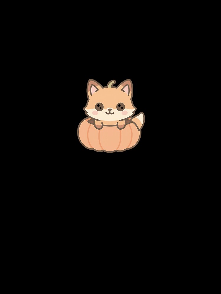Kawaii Fox in Pumpkin – Cute Chibi Autumn Design by Meow-WoofDesign Unisex , , , Long Sleeve Tee