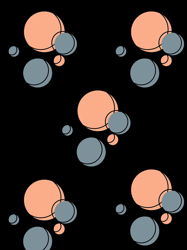 "Abstract Geometric Circles Pattern - Peach and Gray" by El-kaeed