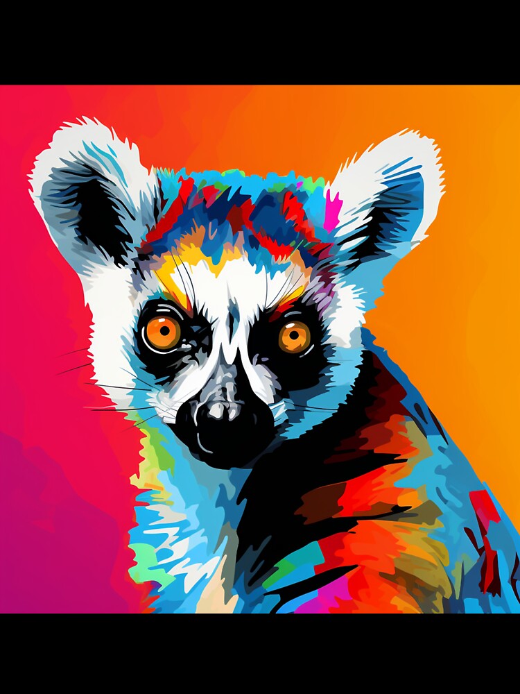 Lemur Pop Art 1 by AstroRisq Unisex , , , Long Sleeve Tee