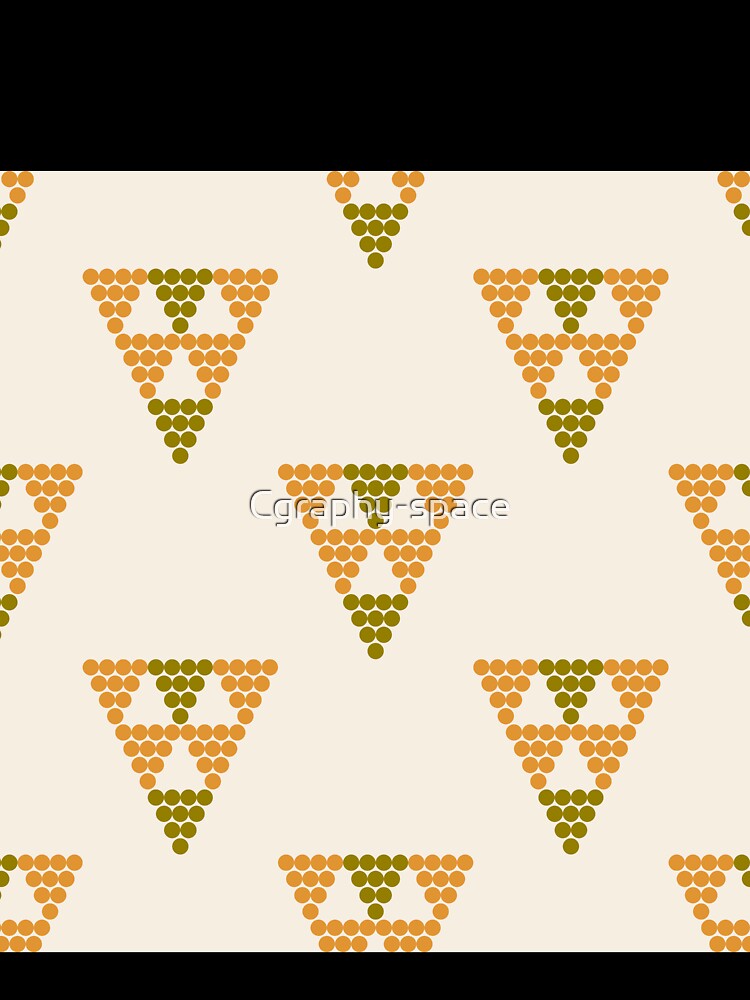Dots in Geometric Triangle Shape – Soft Orange & Green Boho Tone by Cgraphy-space