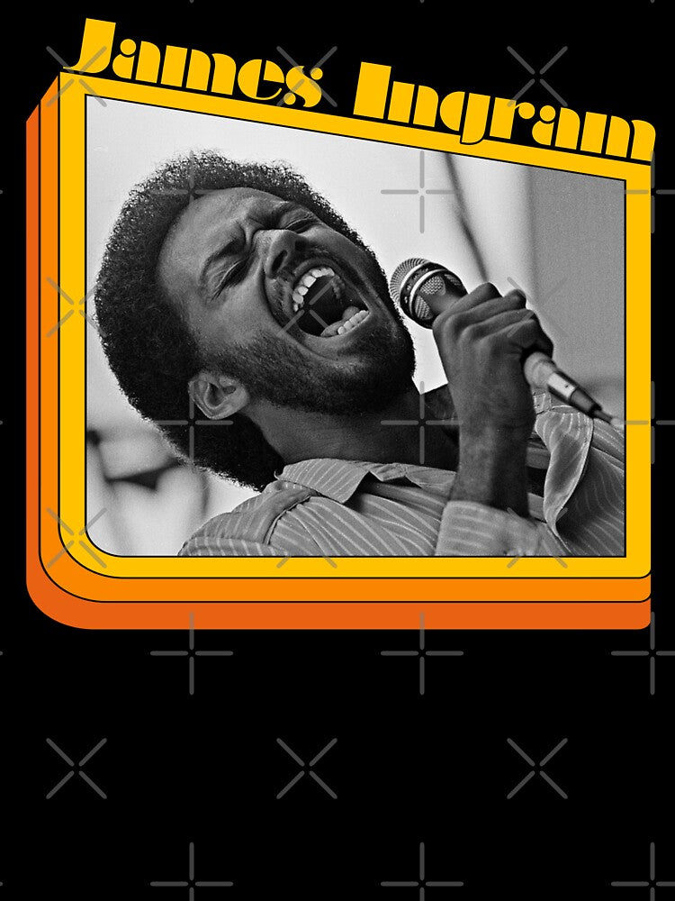 James Ingram - Retro Singer Songwriter 70s Music Fan Design by darklordpug Unisex , , , Long Sleeve Tee
