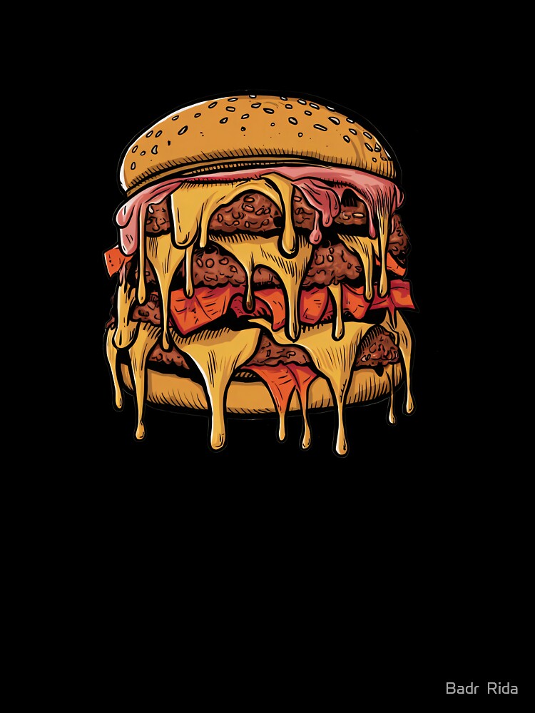 Giant Cheesy Burger Illustration - Delicious and Juicy by Badr  Rida