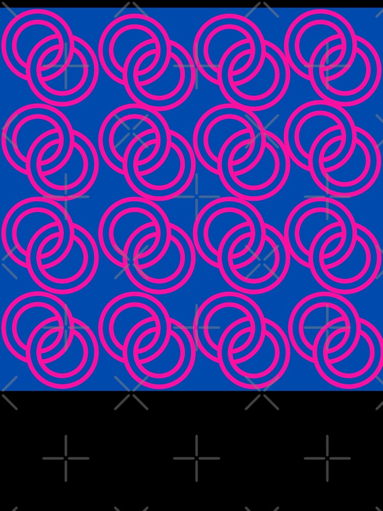 Pink Overlapping Circles on Blue– Modern Geometric Pattern Design by Cultradesign