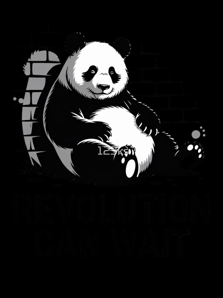 LAZY PANDA - REVOLUTION CAN WAIT by 123ks Unisex , , , Long Sleeve Tee
