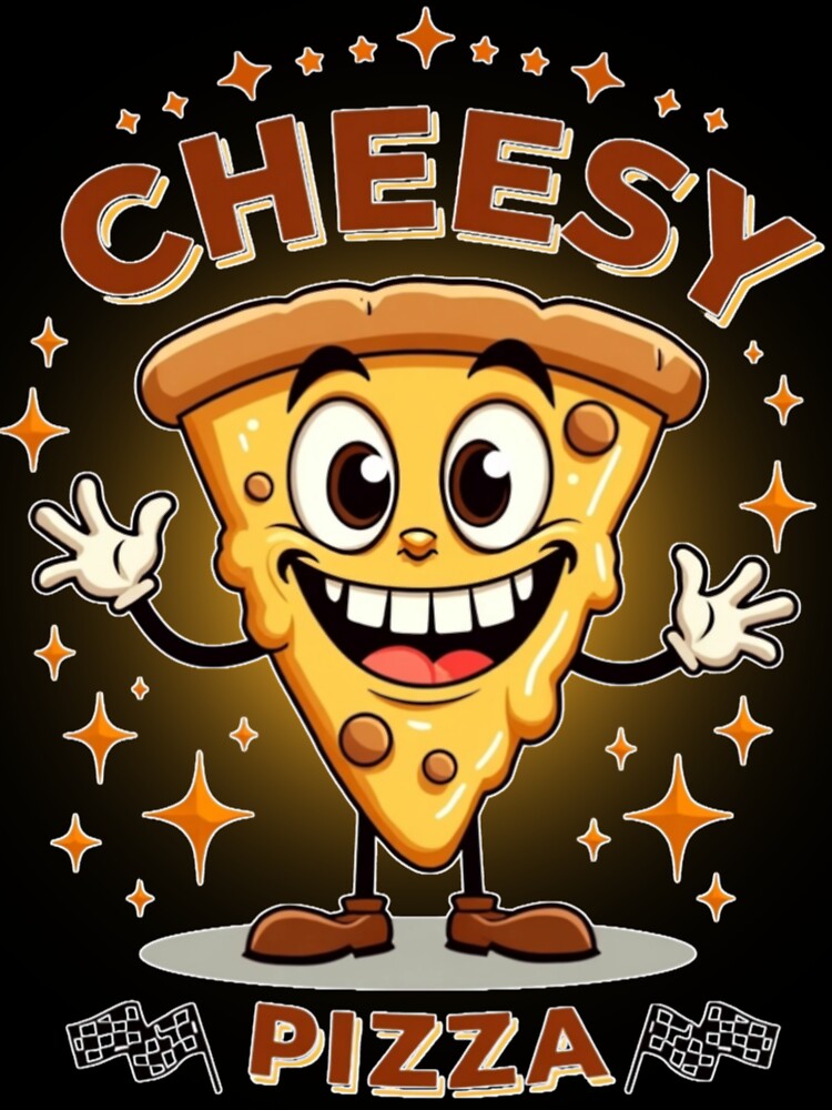Cheesy Pizza Friend - Cute Foodie Design - Sparkly Pizza Lover Gift by PriyaMagic Unisex , , , Long Sleeve Tee