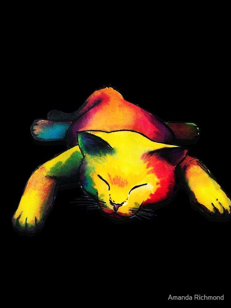 Lazy Day, Snoozing Cat by Amanda Richmond Unisex , , , Long Sleeve Tee