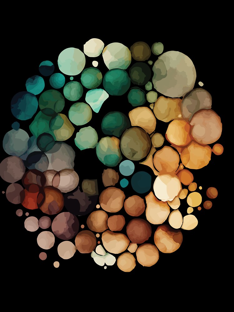 An Earth Tone Circle of Circles Watercolor design- Boho Chic Patterns by GVRDesign