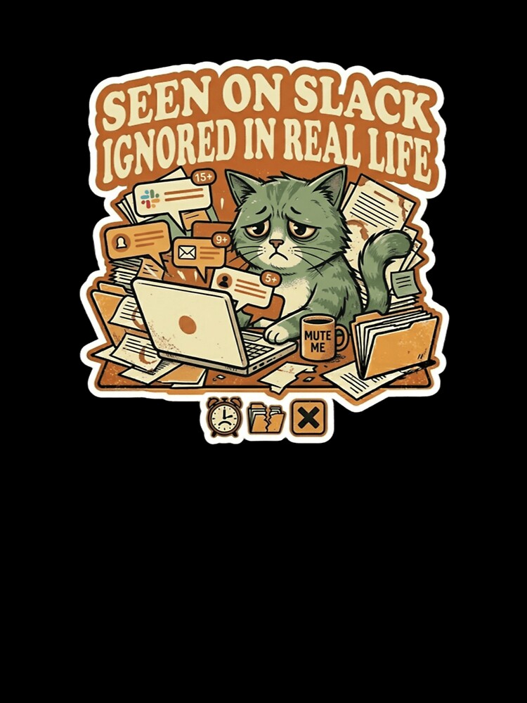 Seen On Slack Ignored In Real Life – Funny Introvert Office Meme by Dada-arts Unisex , , , Long Sleeve Tee