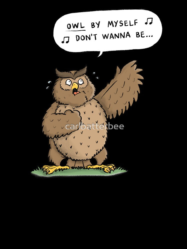 Owl By Myself by carlbatterbee Unisex , , , Long Sleeve Tee
