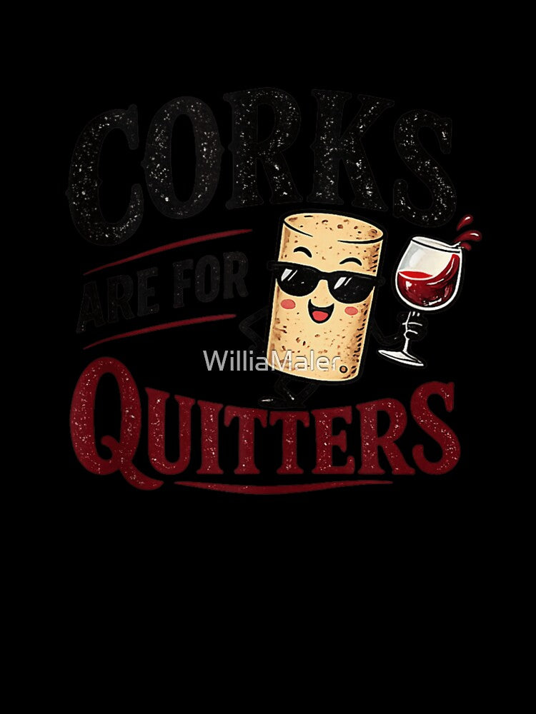 Funny Corks Are For Quitters Wine Lover Graphic Tee For Party by WilliaMaler Unisex , , , Long Sleeve Tee