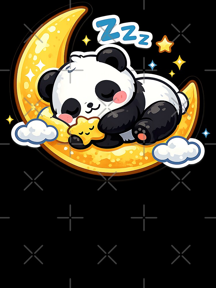 Cute Kawaii Panda, Cute Kawaii Sleeping Panda by graphic-genie Unisex , , , Long Sleeve Tee