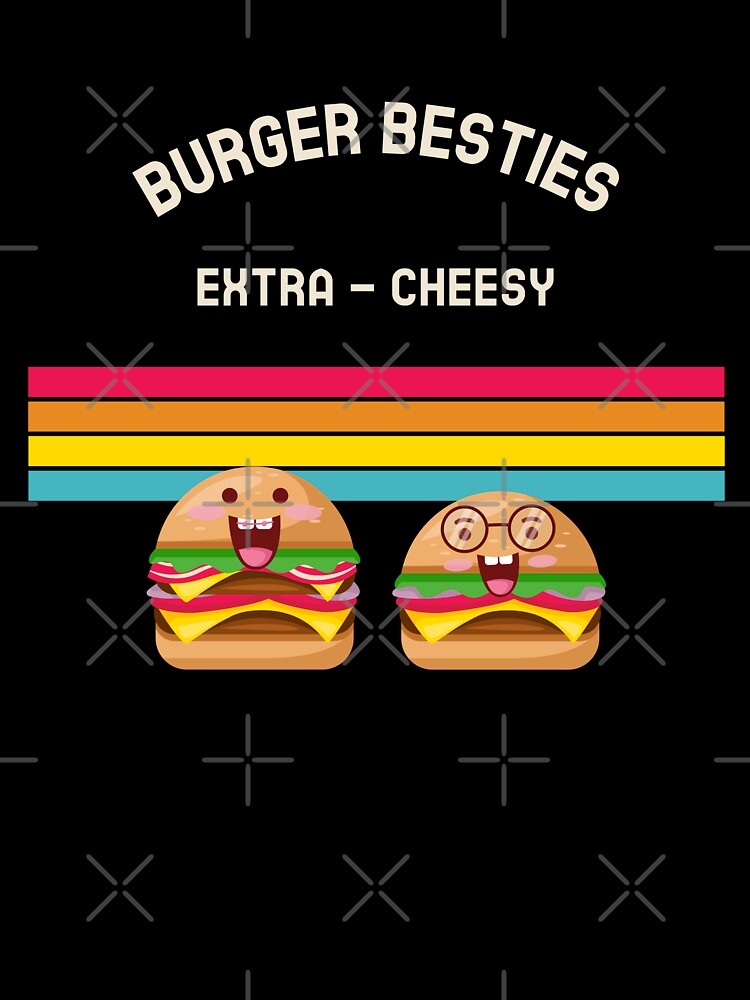 Burger Besties Extra Cheesy by AKreation Unisex , , , Long Sleeve Tee