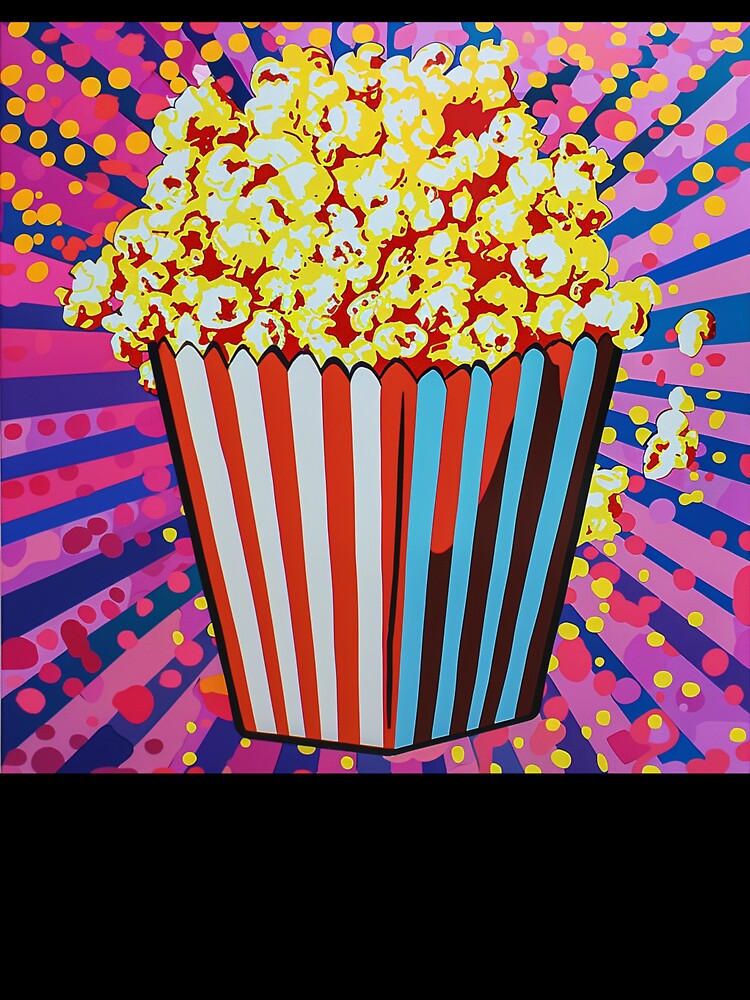 Movie Popcorn Pop Art 4 by AstroRisq Unisex , , , Long Sleeve Tee