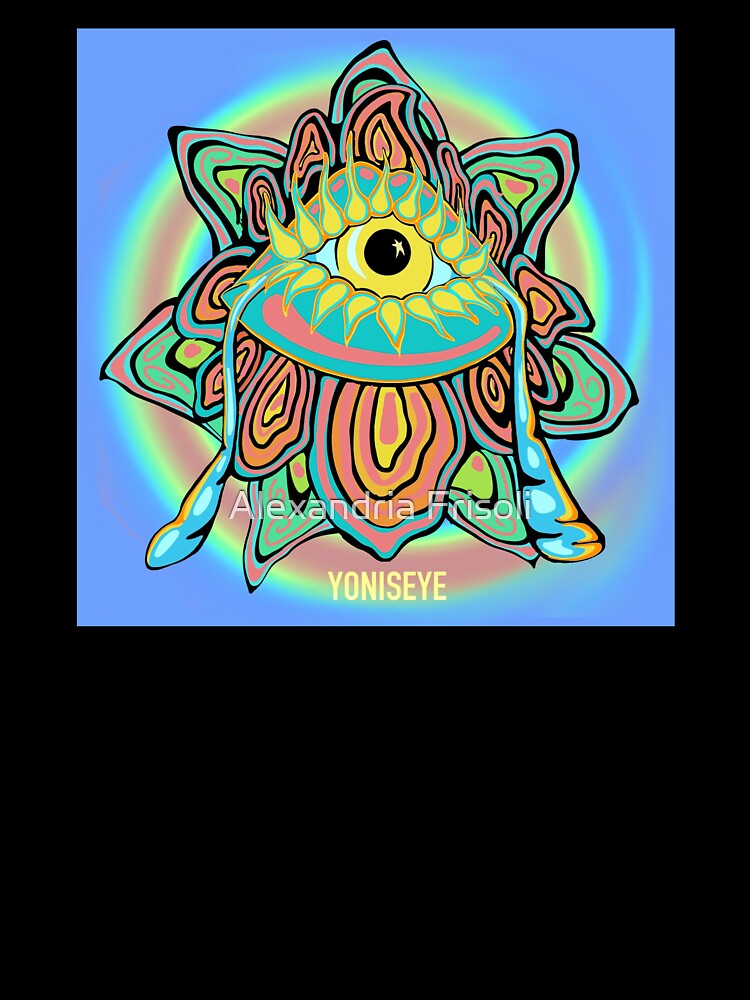 Yoni Rainbow Flower Trip 2/6 (blue vignette swirl background) | Yonis Eye | Frisoli by Alexandria Frisoli
