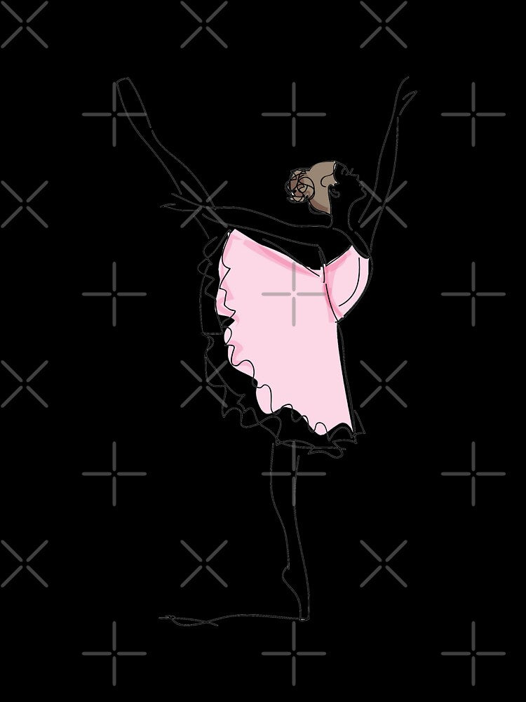 Stylish, Minimalist Ballet Dancer Feminine Line Art Drawing by RLYGR8