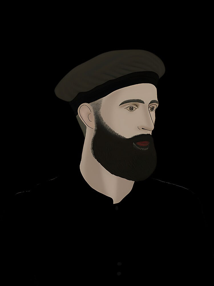 Elegant Minimalist Line Drawing Portrait – Contemporary Art by DepartToArt