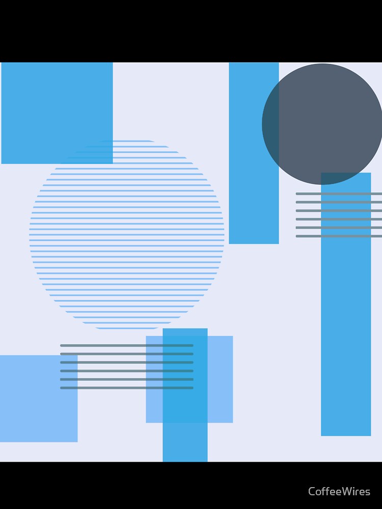 Blue Tones Squares and Circles by CoffeeWires
