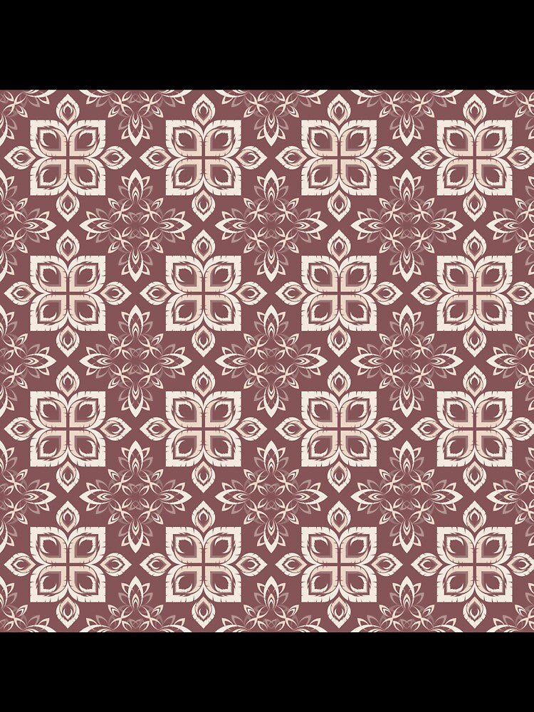 Royal Victorian floral seamless pattern in beige on maroon. Ethnic, bohemian, and tribal by zephstudoartist