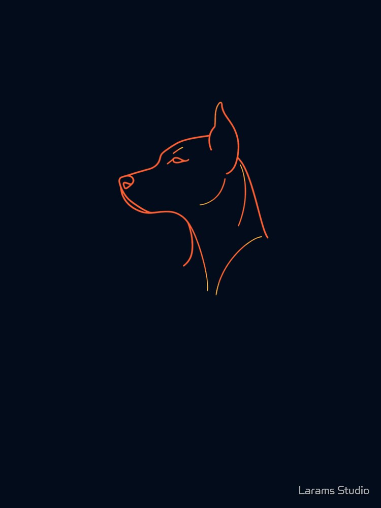 Minimalist Doberman Line Art - Elegant Dog Lover Design by Larams Studio