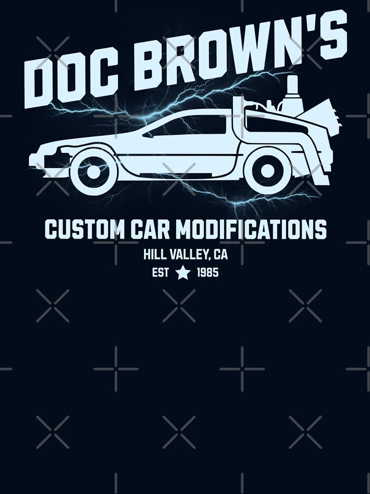 Back to the Future Doc Brown's Car Modifications by humnoo Unisex , , , Long Sleeve Tee